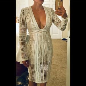 Missguided Crocheted Midi Dress